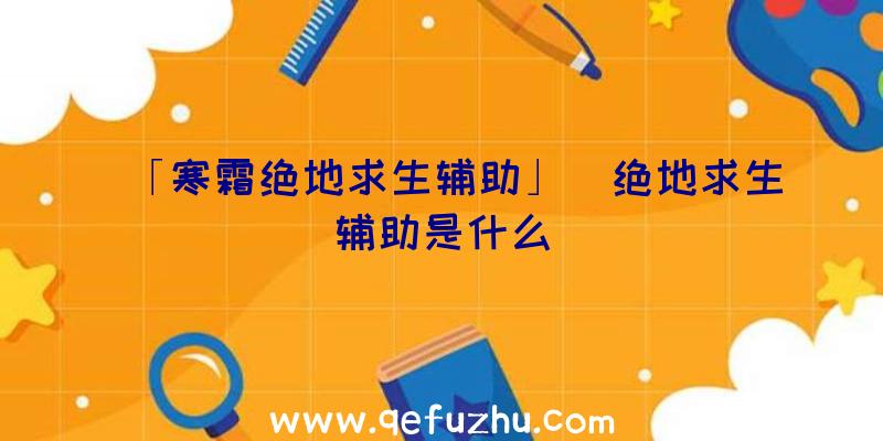 「寒霜绝地求生辅助」|绝地求生辅助是什么